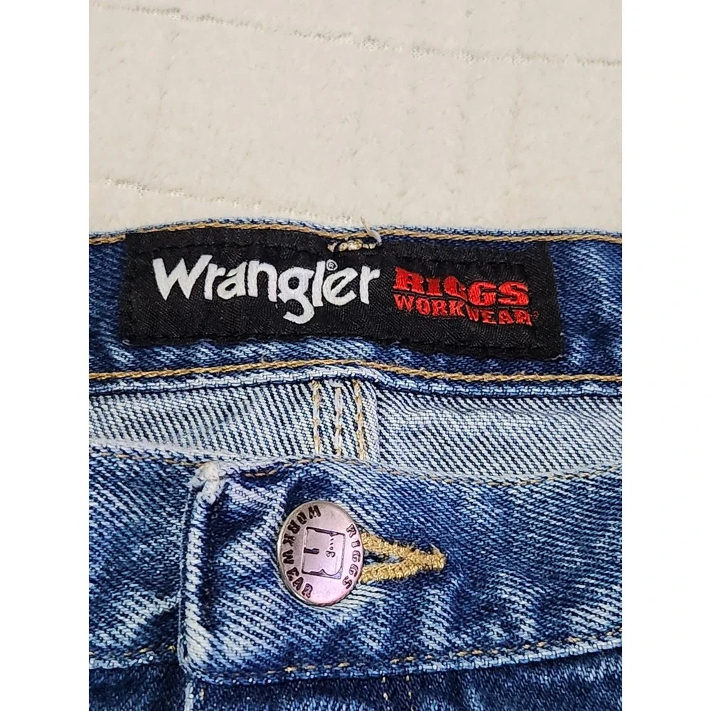 Wrangler Riggs Workwear Jeans Relaxed Fit Blue Denim Straight Leg 40 X‎ 30
